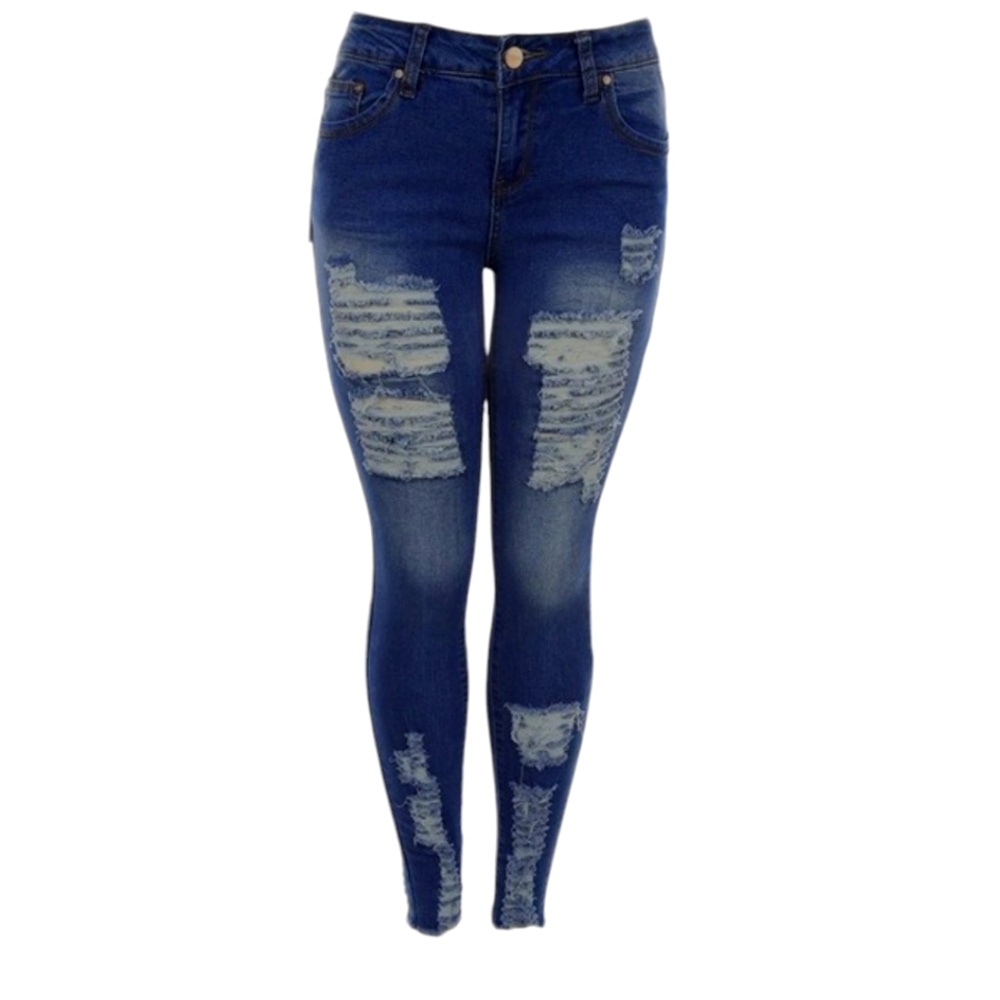 Rock Distressed Denim Skinny Jeans